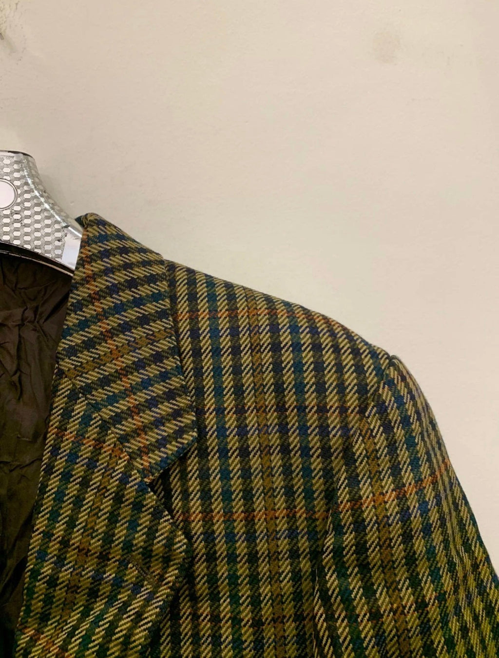 Vintage Daniel Hechter Wool Cashmere plaid classic jacket blazer 44R