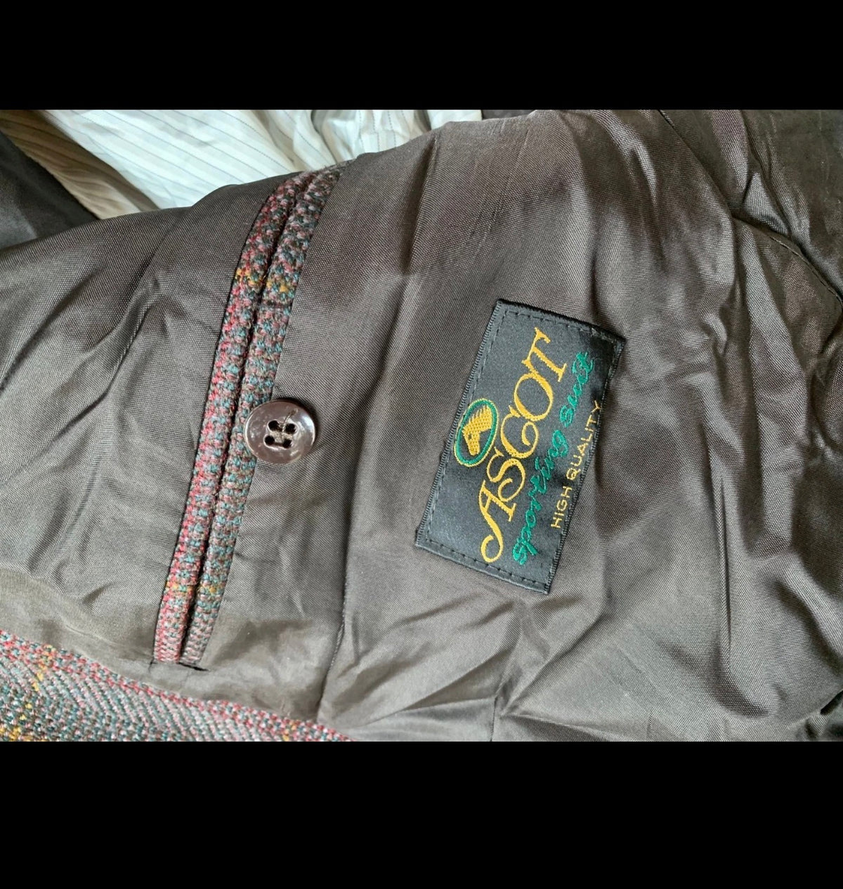Vintage pure wool Windowpane brown classic hunting jacket blazer 44R