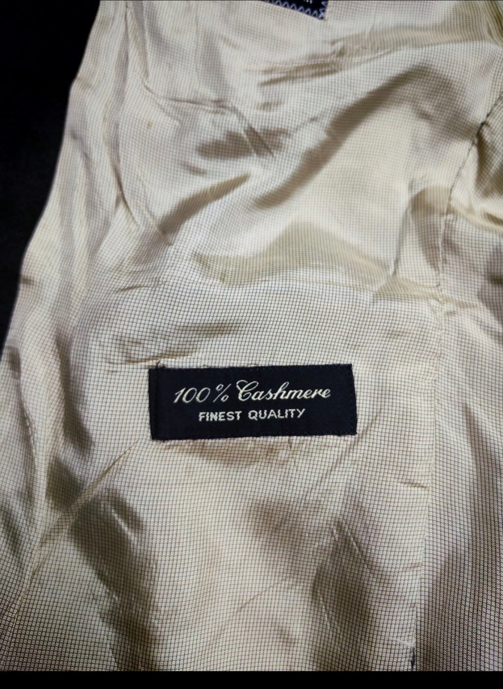 Vintage 100% pure cashmere classic 3 button brown suit jacket blazer 42R
