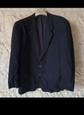 Vintage pure wool bronze button classic navy jacket blazer 46R XL