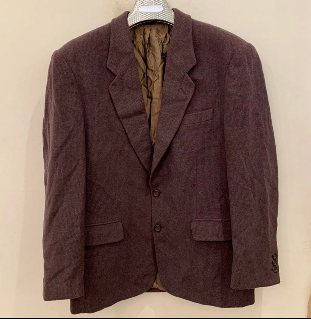 Vintage Bush wool Cashmere blend classic brownish burgundy jacket blazer 42R