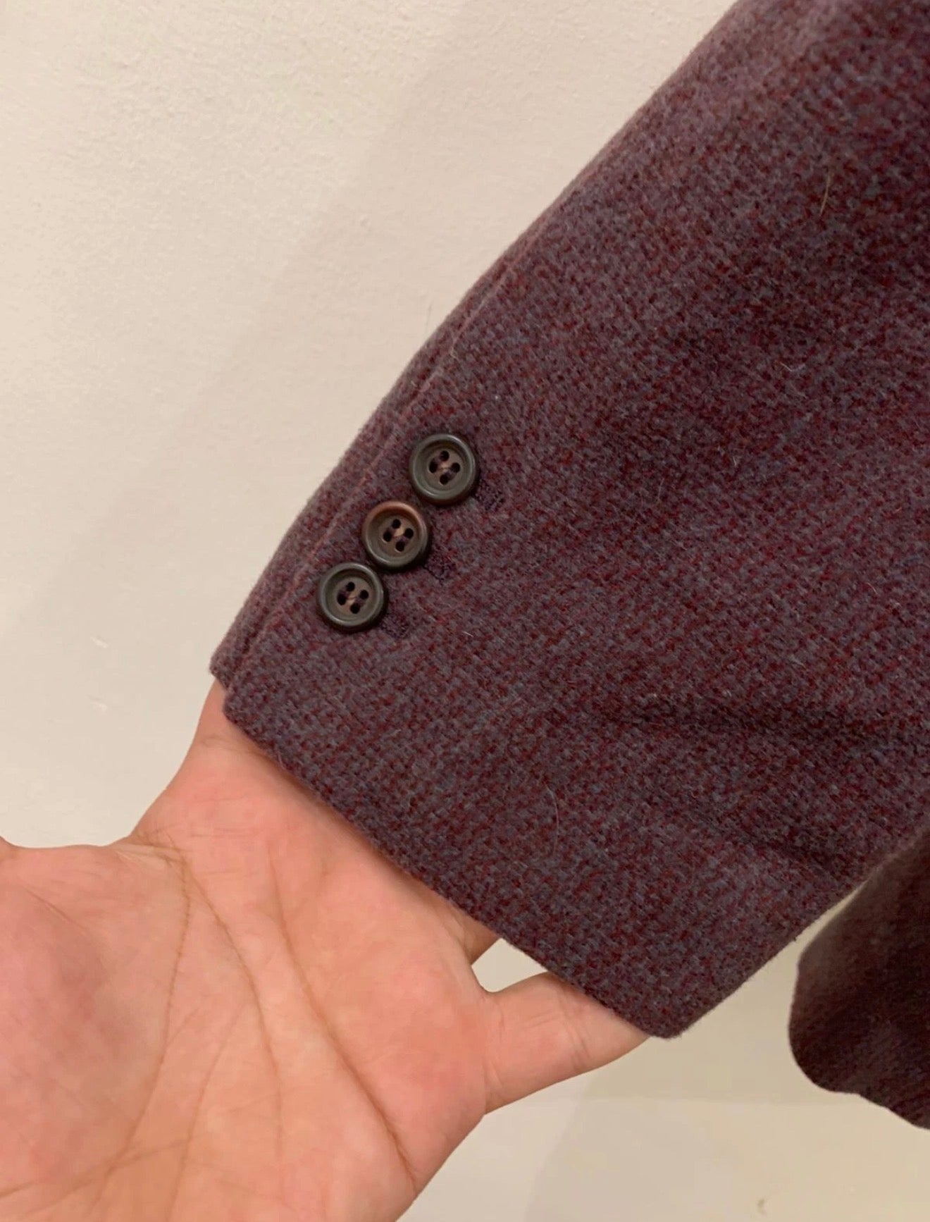 Vintage Bush wool Cashmere blend classic brownish burgundy jacket blazer 42R