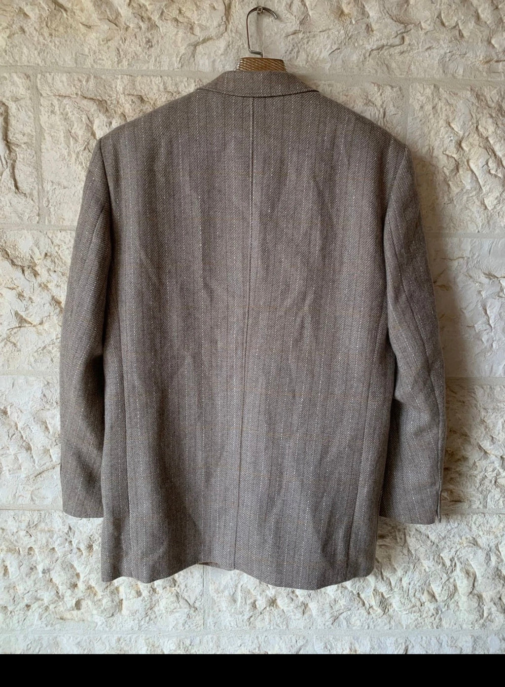 Vintage pure wool Windowpane brown classic hunting jacket blazer 42R 42L