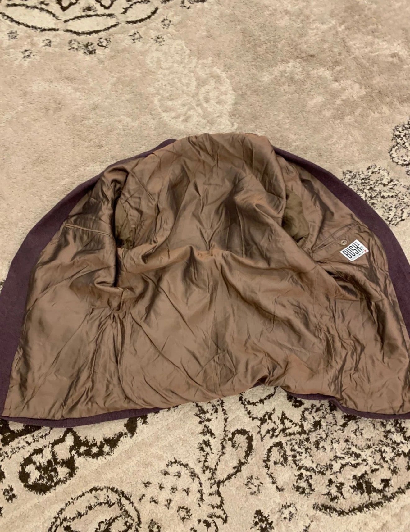 Vintage Bush wool Cashmere blend classic brownish burgundy jacket blazer 42R