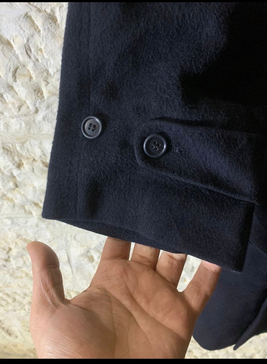 Vintage Darebridge wool cashmere blend navy belted raglan over coat 46R XL