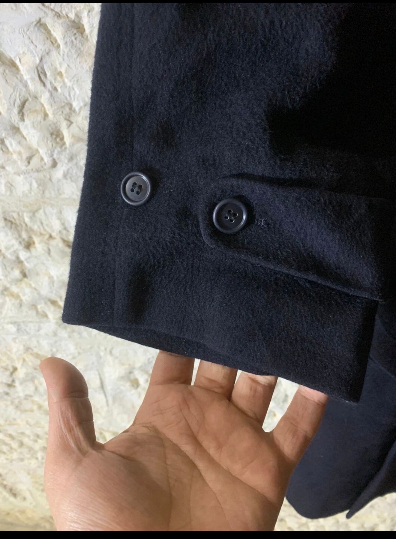 Vintage Darebridge wool cashmere blend navy belted raglan over coat 46R XL