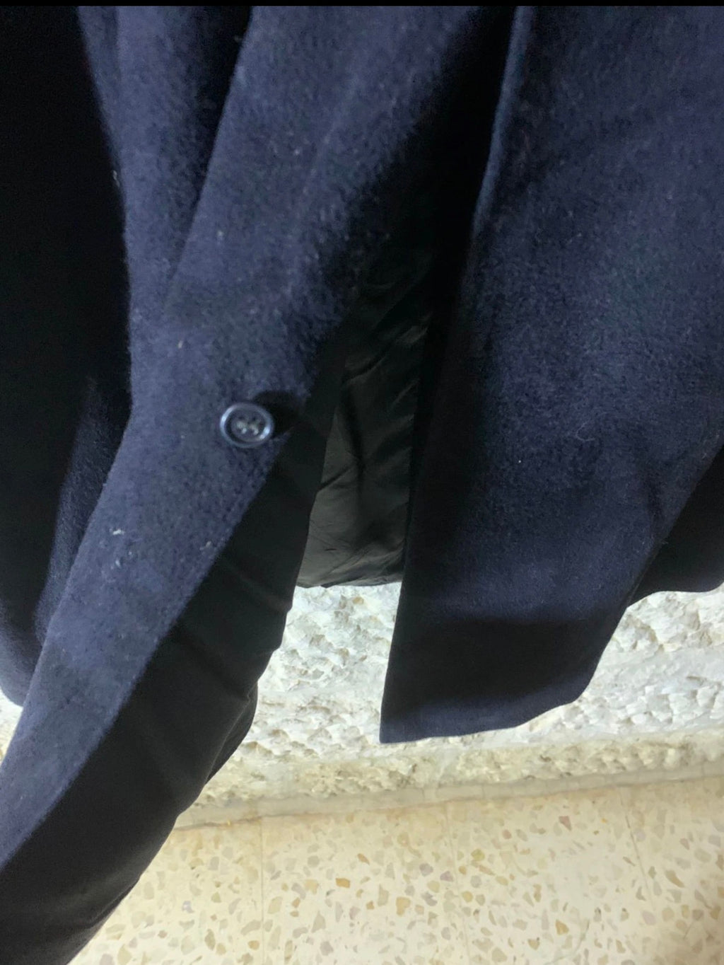 Vintage Darebridge wool cashmere blend navy belted raglan over coat 46R XL