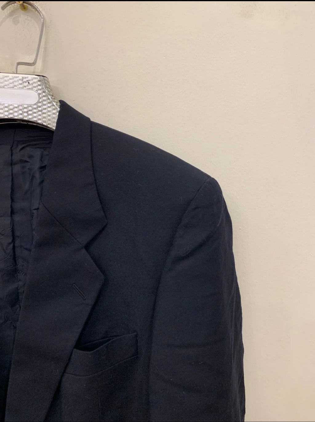 Vintage Gardeur wool cashmere gold button classic navy jacket blazer 44L