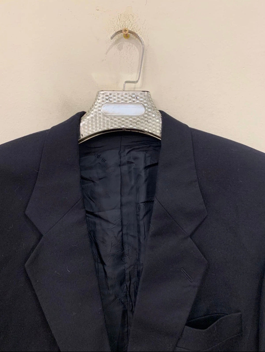 Vintage Gardeur wool cashmere gold button classic navy jacket blazer 44L