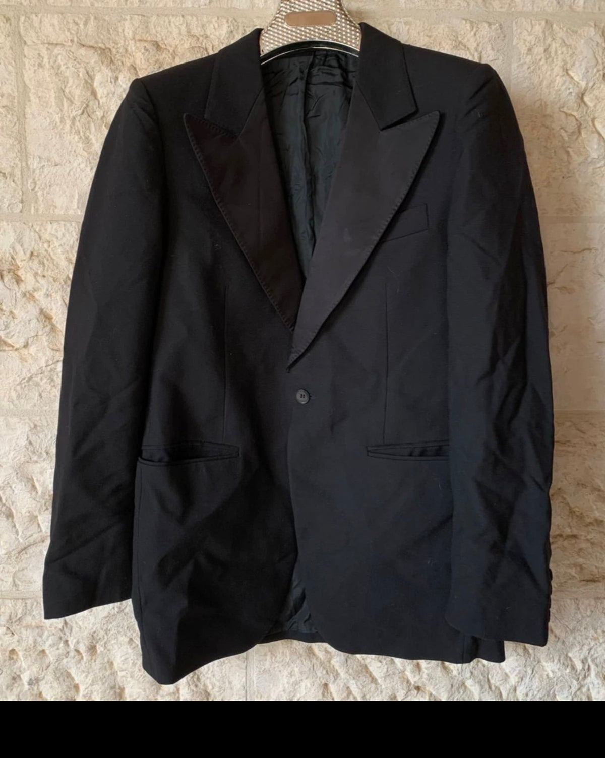 1970s vintage pure wool classic peak lapel Night Tuxedo jacket blazer 40R 40L