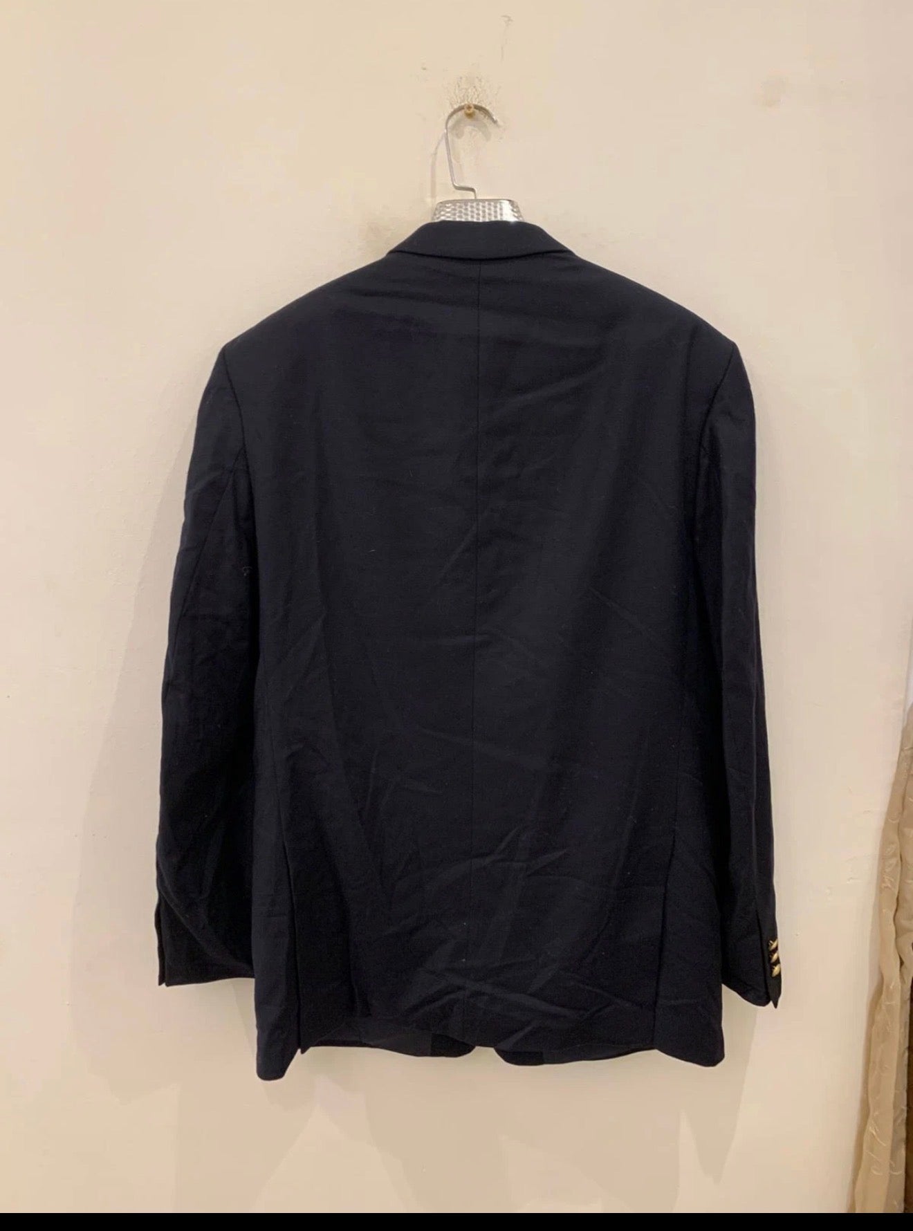 Vintage Gardeur wool cashmere gold button classic navy jacket blazer 44L