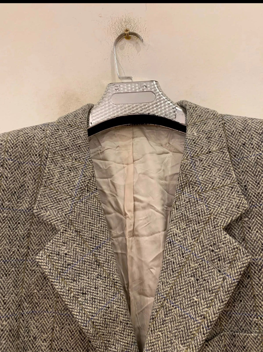 Vintage Hugo Boss Wool Cashmere herringbone classic sport coat blazer 46L XL