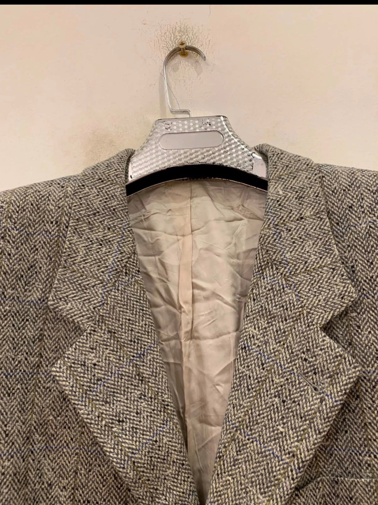 Vintage Hugo Boss Wool Cashmere herringbone classic sport coat blazer 46L XL