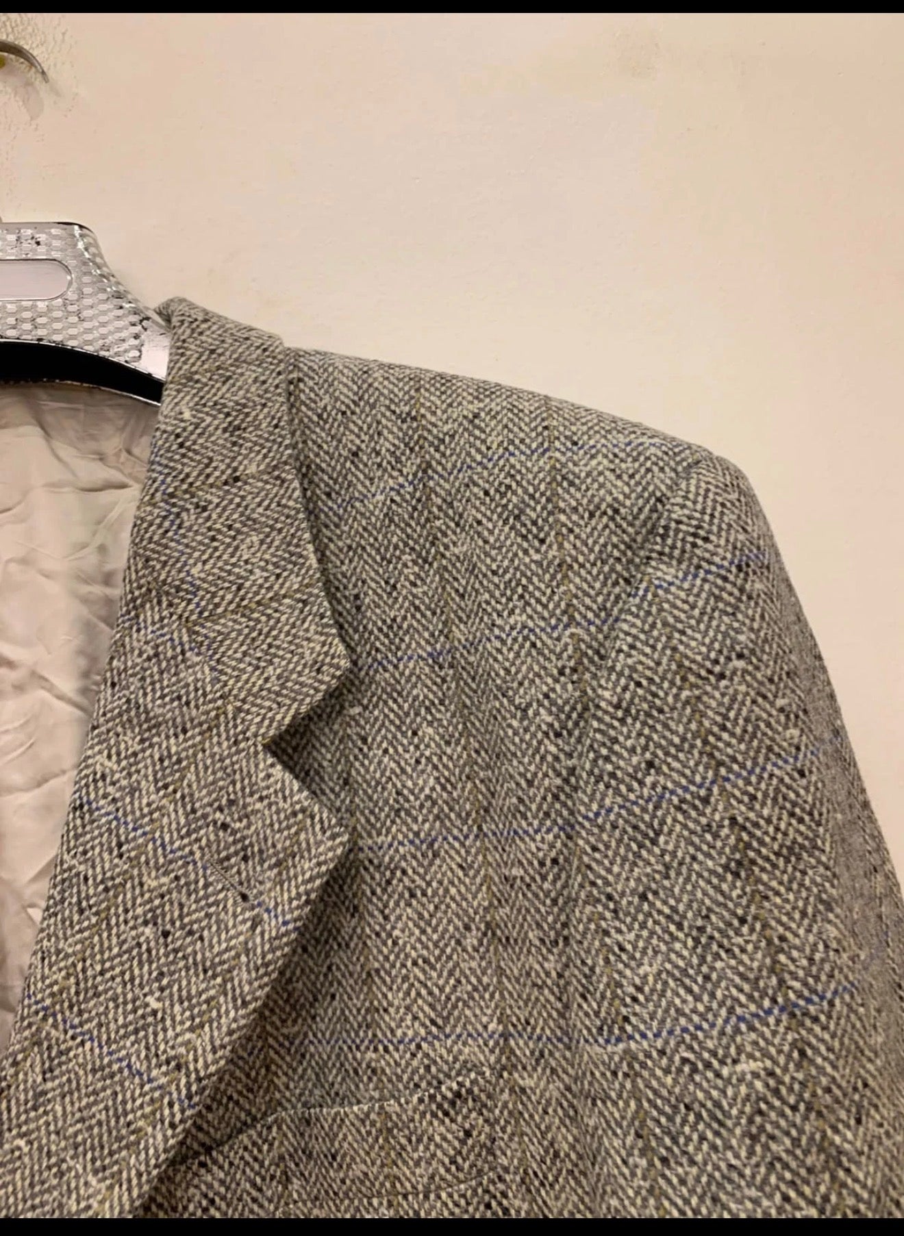 Vintage Hugo Boss Wool Cashmere herringbone classic sport coat blazer 46L XL