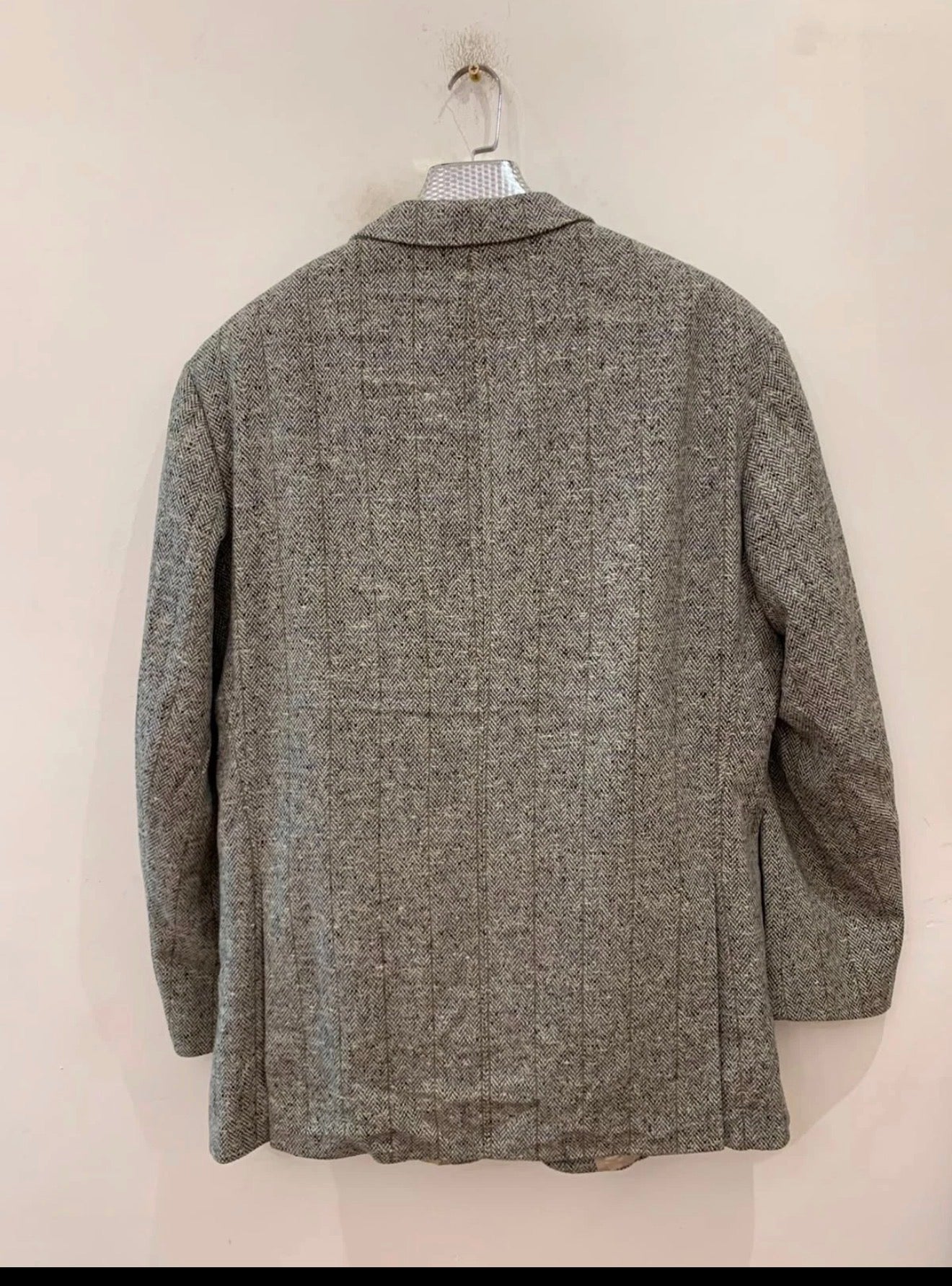 Vintage Hugo Boss Wool Cashmere herringbone classic sport coat blazer 46L XL