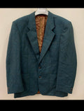 Vintage pure wool Windowpane classic turquoise jacket blazer 42R