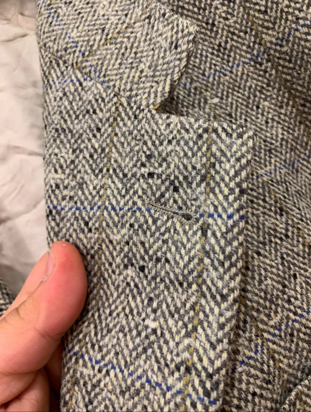 Vintage Hugo Boss Wool Cashmere herringbone classic sport coat blazer 46L XL