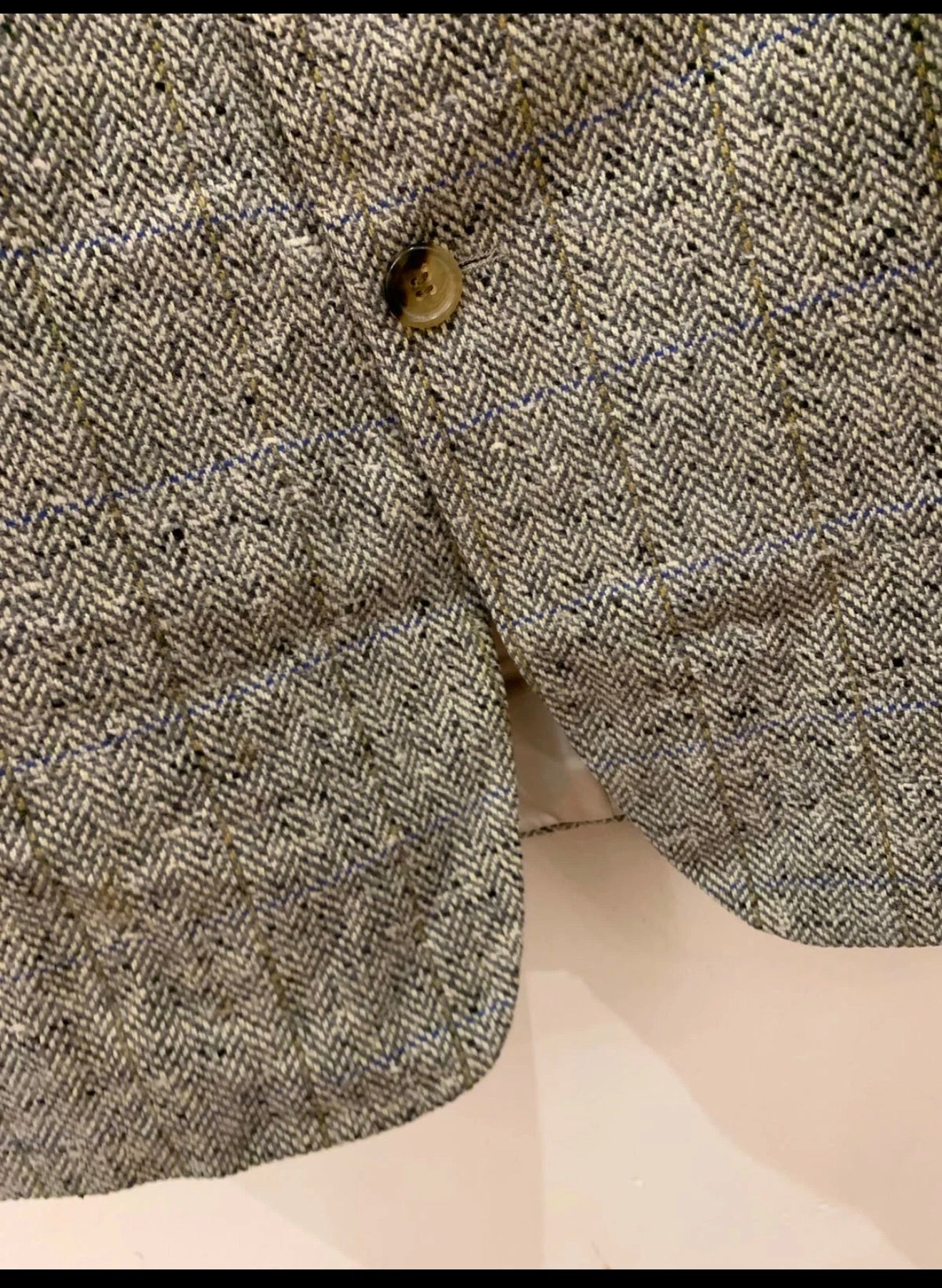 Vintage Hugo Boss Wool Cashmere herringbone classic sport coat blazer 46L XL