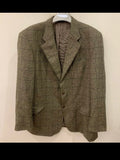 Vintage Windsor Wool Angora Cashmere Windowpane brown jacket blazer 46R XL