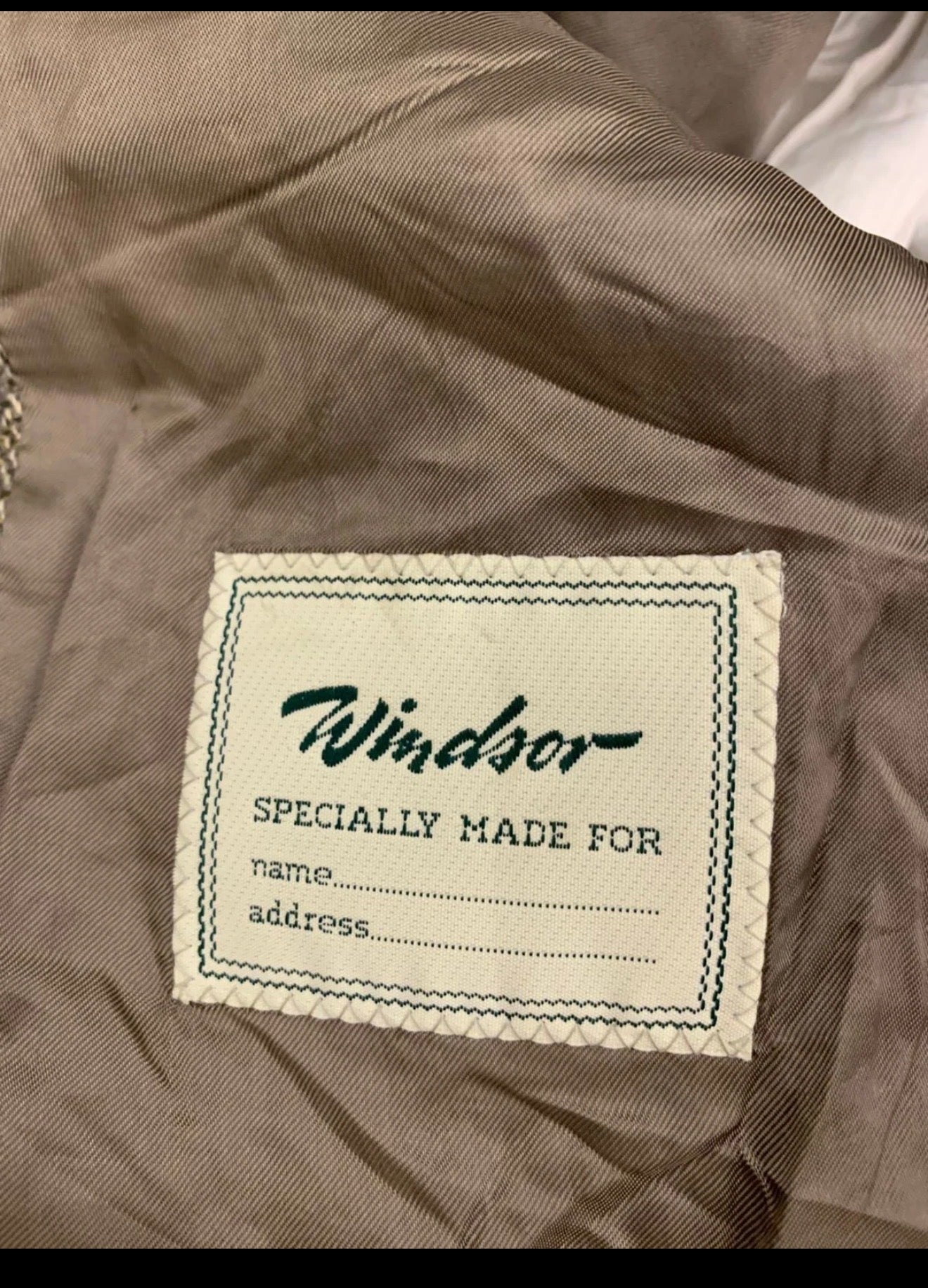 Vintage Windsor Wool Angora Cashmere Windowpane brown jacket blazer 46R XL
