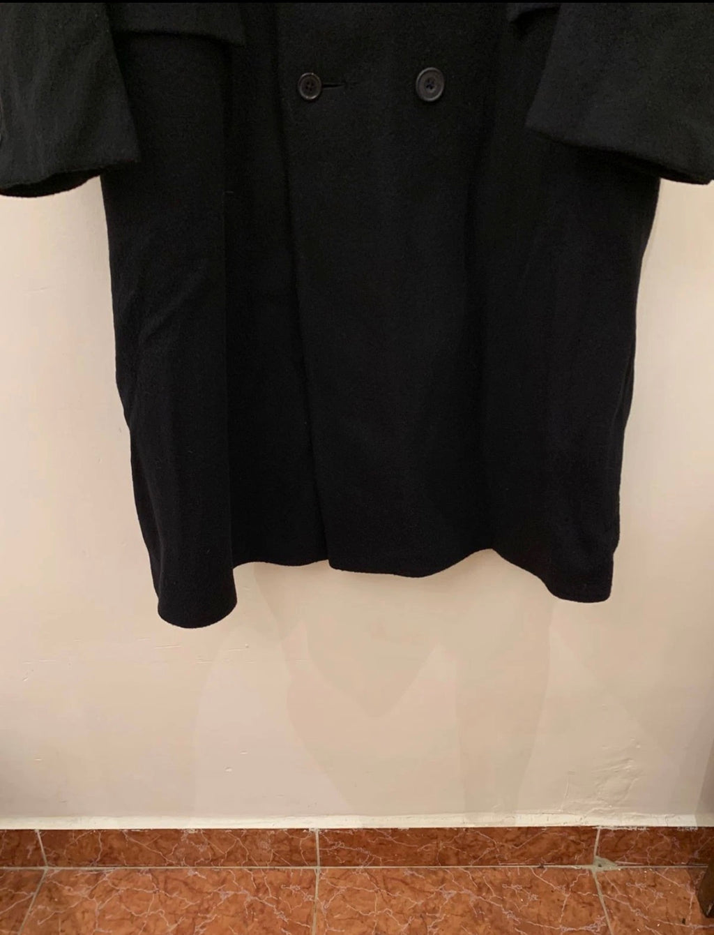 Vintage wool cashmere blend double breasted gangster classic over coat 46R XL