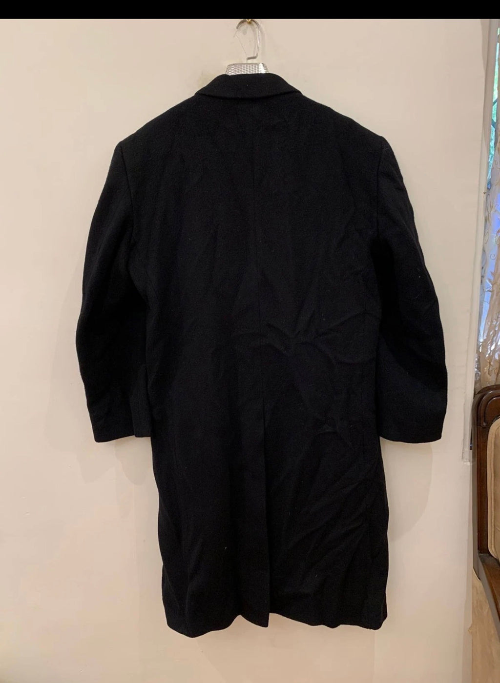 Vintage wool cashmere blend double breasted gangster classic over coat 46R XL