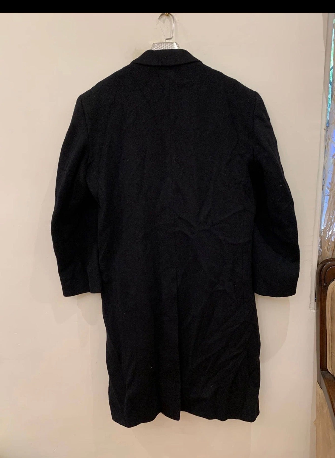 Vintage wool cashmere blend double breasted gangster classic over coat 46R XL