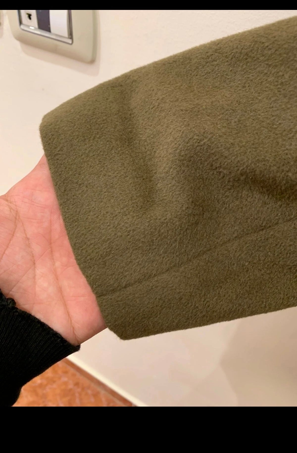 Vintage Wool Cashmere blend classic brownish green over coat 46R 46L XL