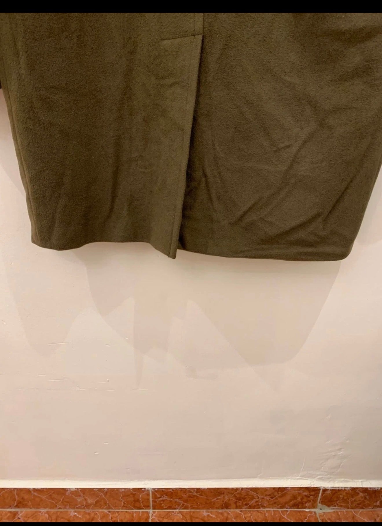 Vintage Wool Cashmere blend classic brownish green over coat 46R 46L XL