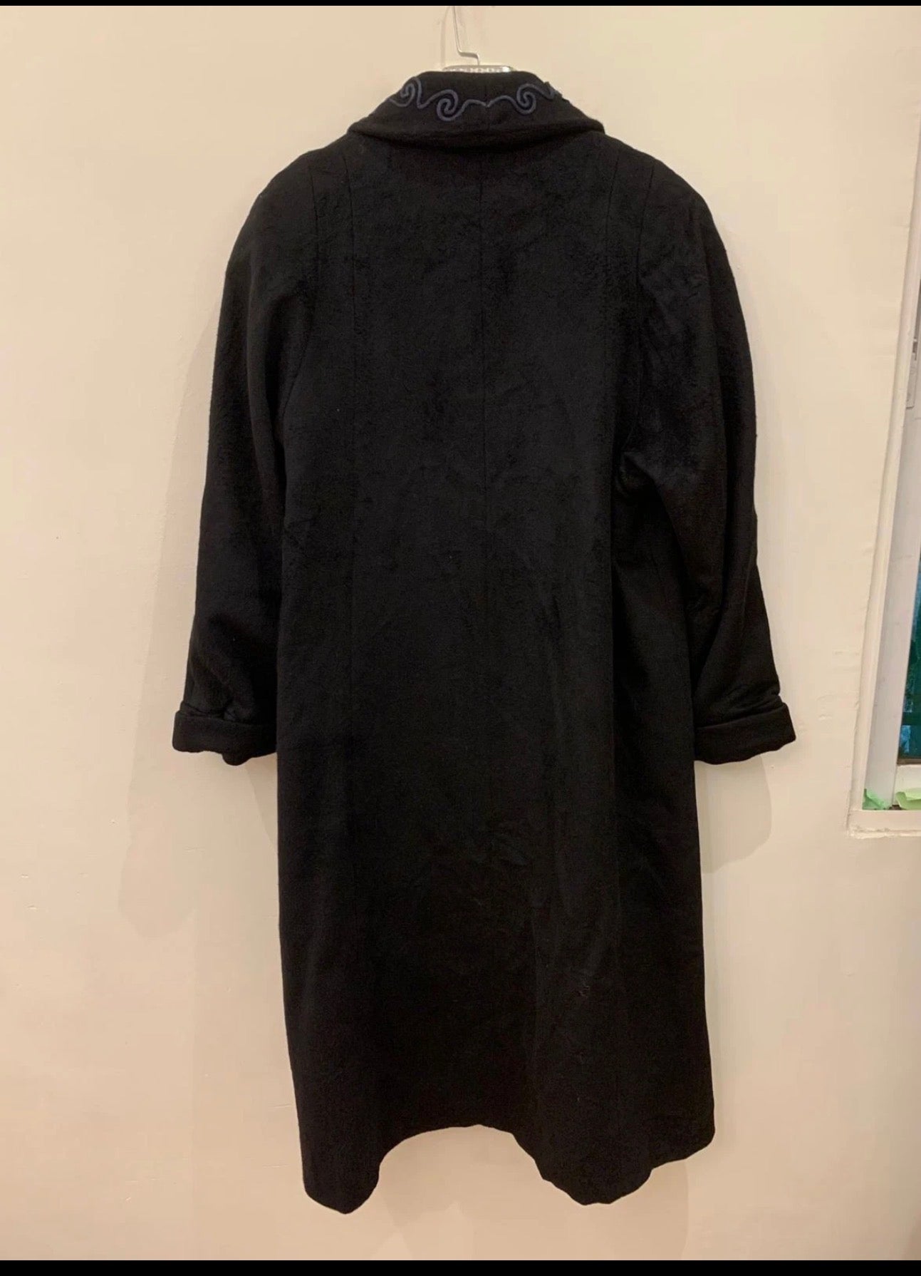 Vintage Leslie Fay pure wool shawl collar classic black over coat 20 2XL 50