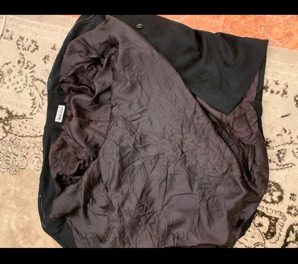 Vintage Leslie Fay pure wool shawl collar classic black over coat 20 2XL 50