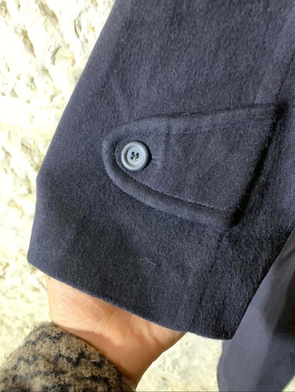 Vintage Konen classic 100% Pure Cashmere navy belted long over coat 48R XL