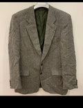 Vintage pure wool handwoven Tweed classic green hunting jacket blazer 46R 46L XL