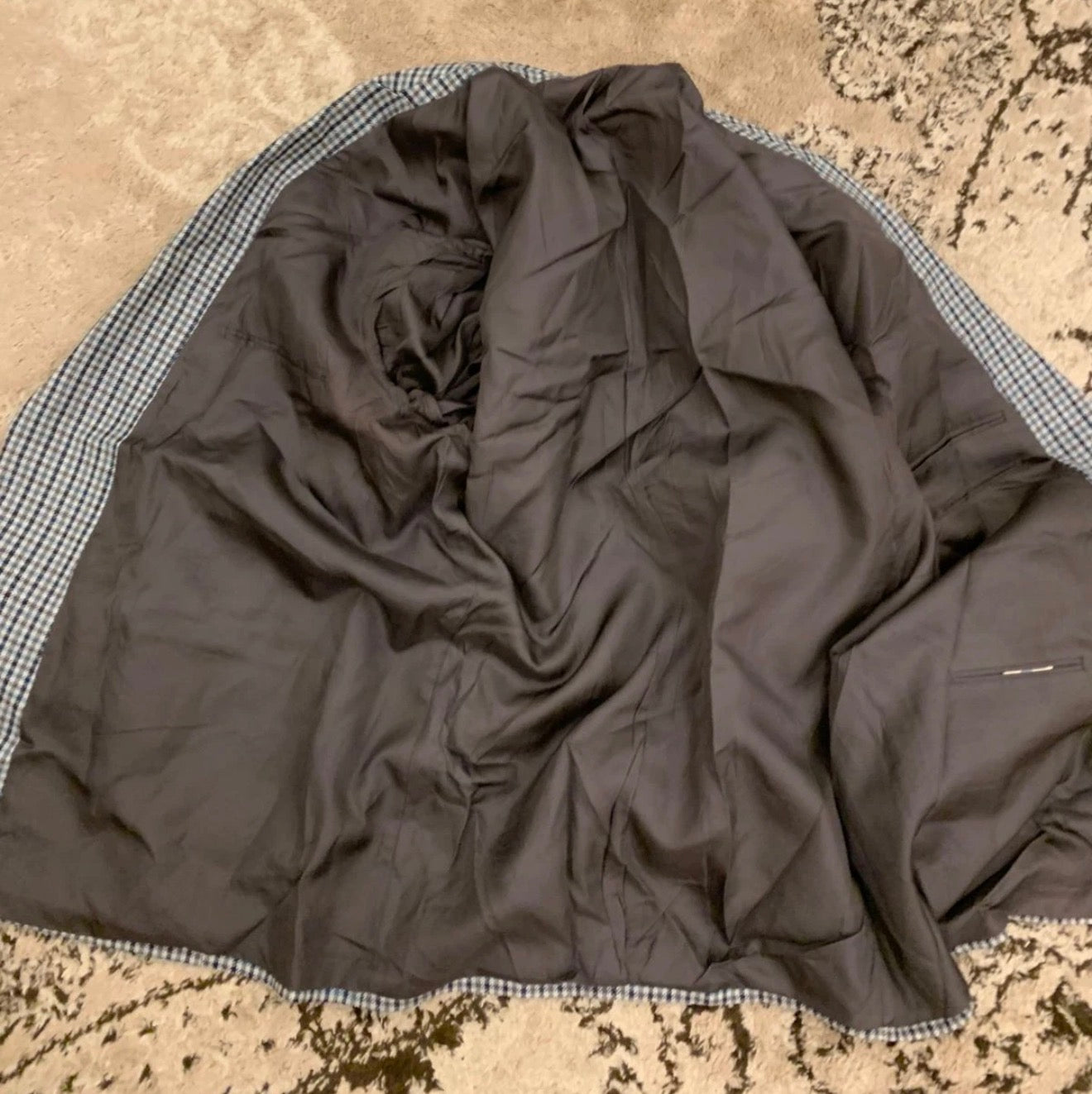 Vintage pure wool camouflage plaid classic unique jacket blazer 44R 44L