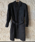 Vintage Wool Cashmere blend charcoal belted raglan classic over coat 46R XL