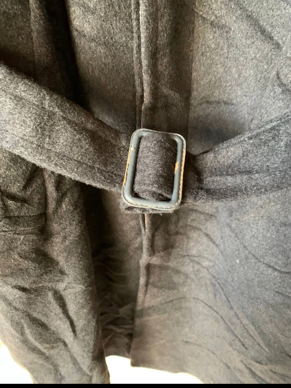 Vintage Wool Cashmere blend charcoal belted raglan classic over coat 46R XL