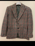 1970s vintage pure wool Windowpane houndstooth rockabilly disco blazer 34R 36R