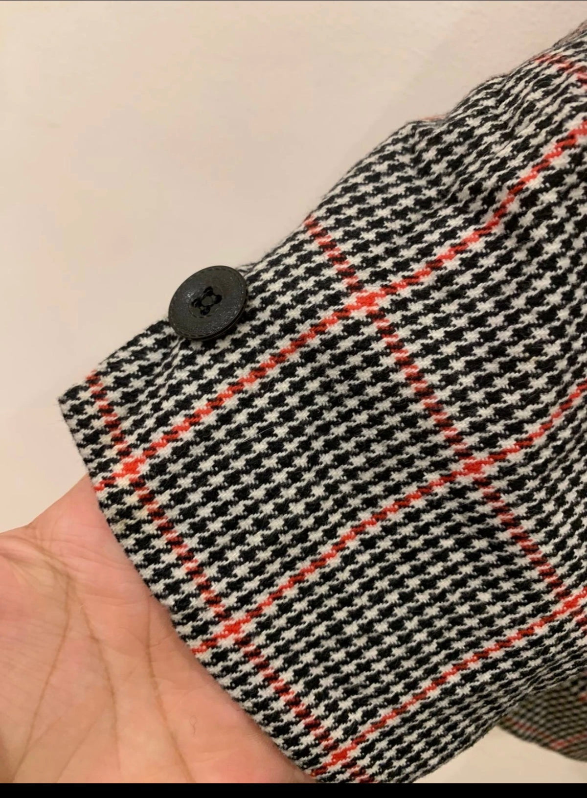 1970s vintage pure wool Windowpane houndstooth rockabilly disco blazer 34R 36R