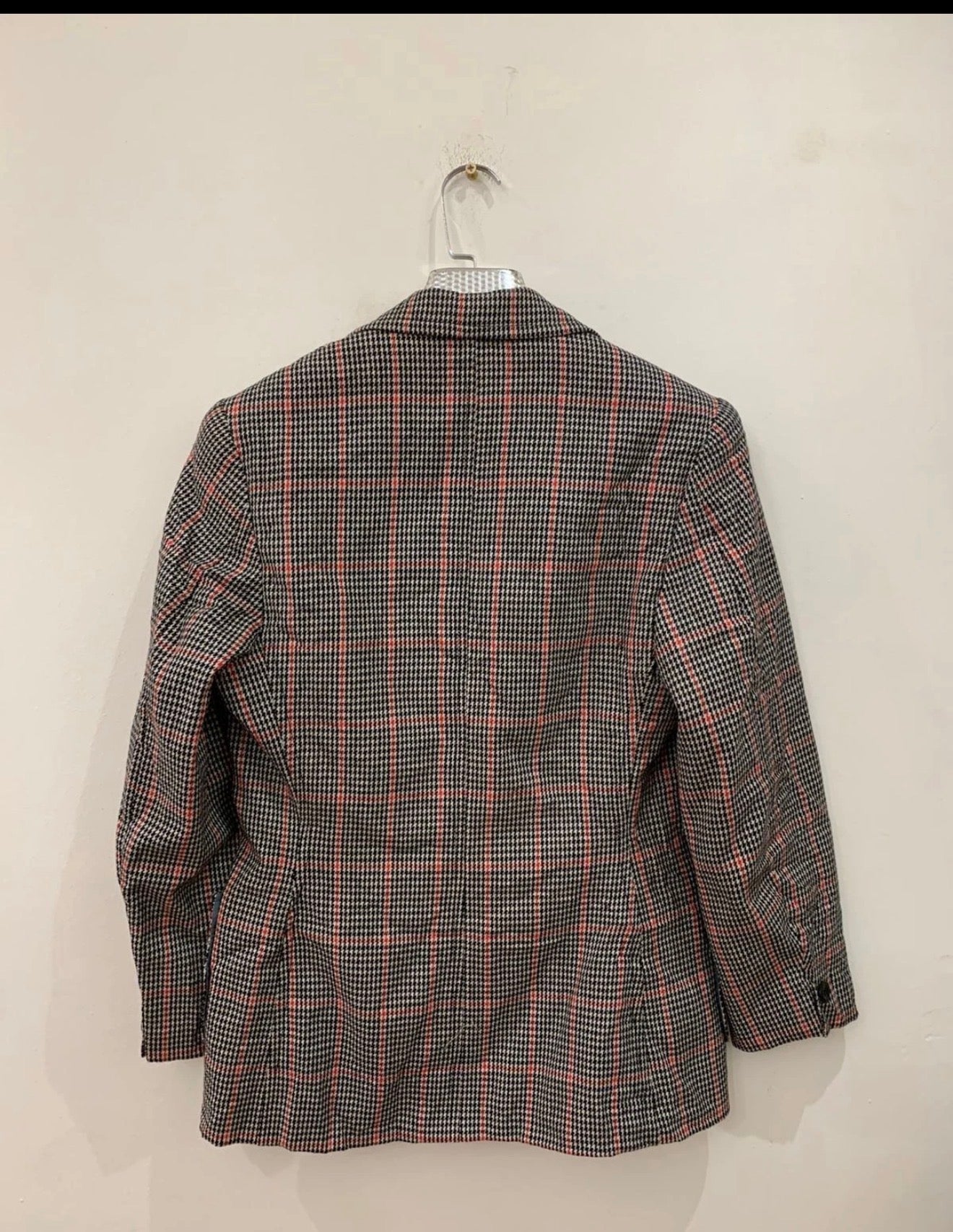 1970s vintage pure wool Windowpane houndstooth rockabilly disco blazer 34R 36R