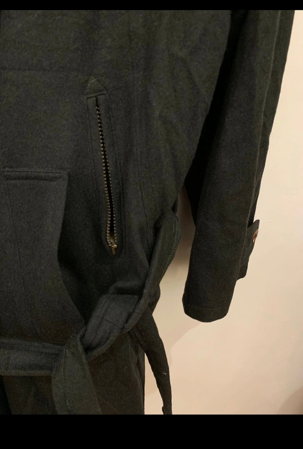 Vintage Lodenfrey pure wool raglan belted olive green over coat 52R 52L 2XL