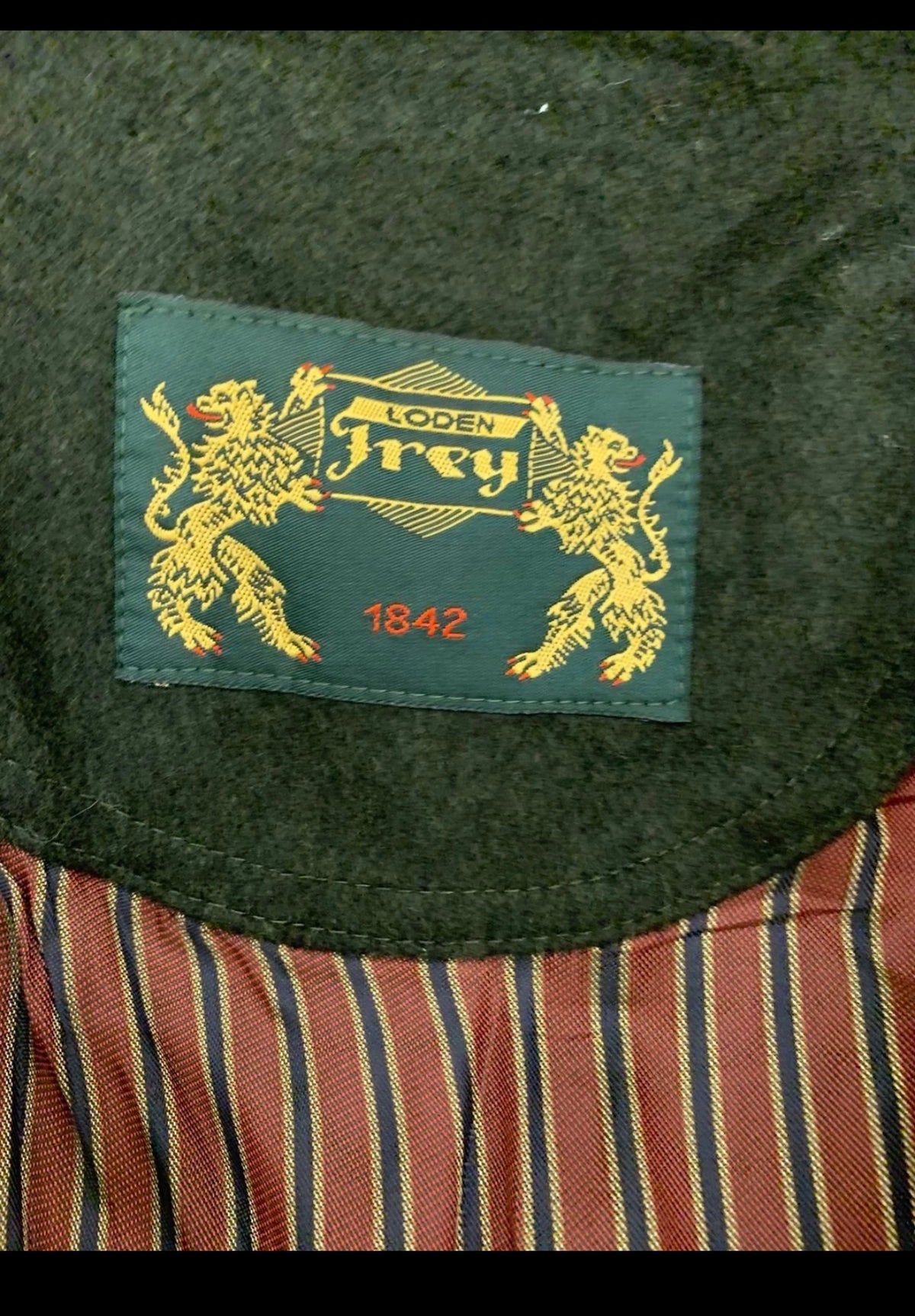 Vintage Lodenfrey pure wool raglan belted olive green over coat 52R 52L 2XL