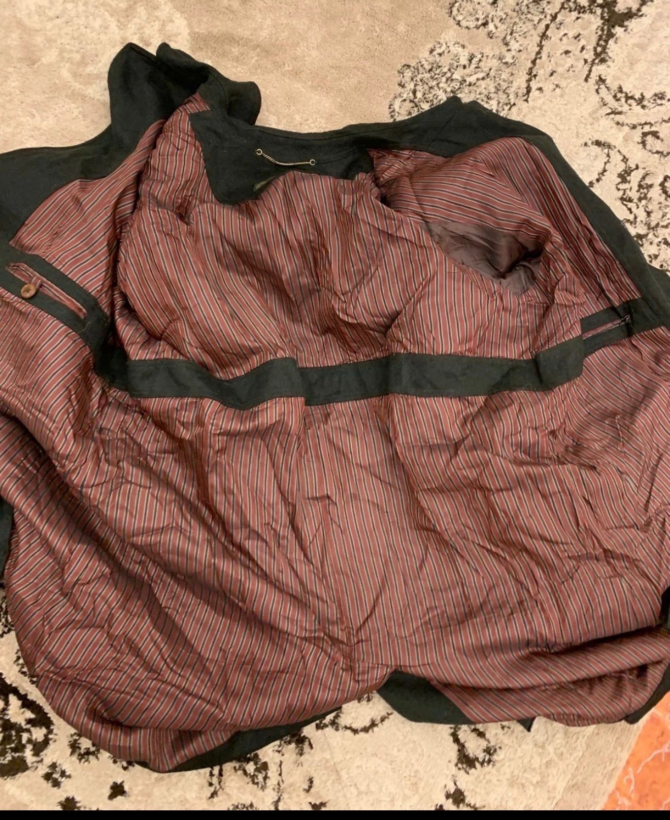 Vintage Lodenfrey pure wool raglan belted olive green over coat 52R 52L 2XL