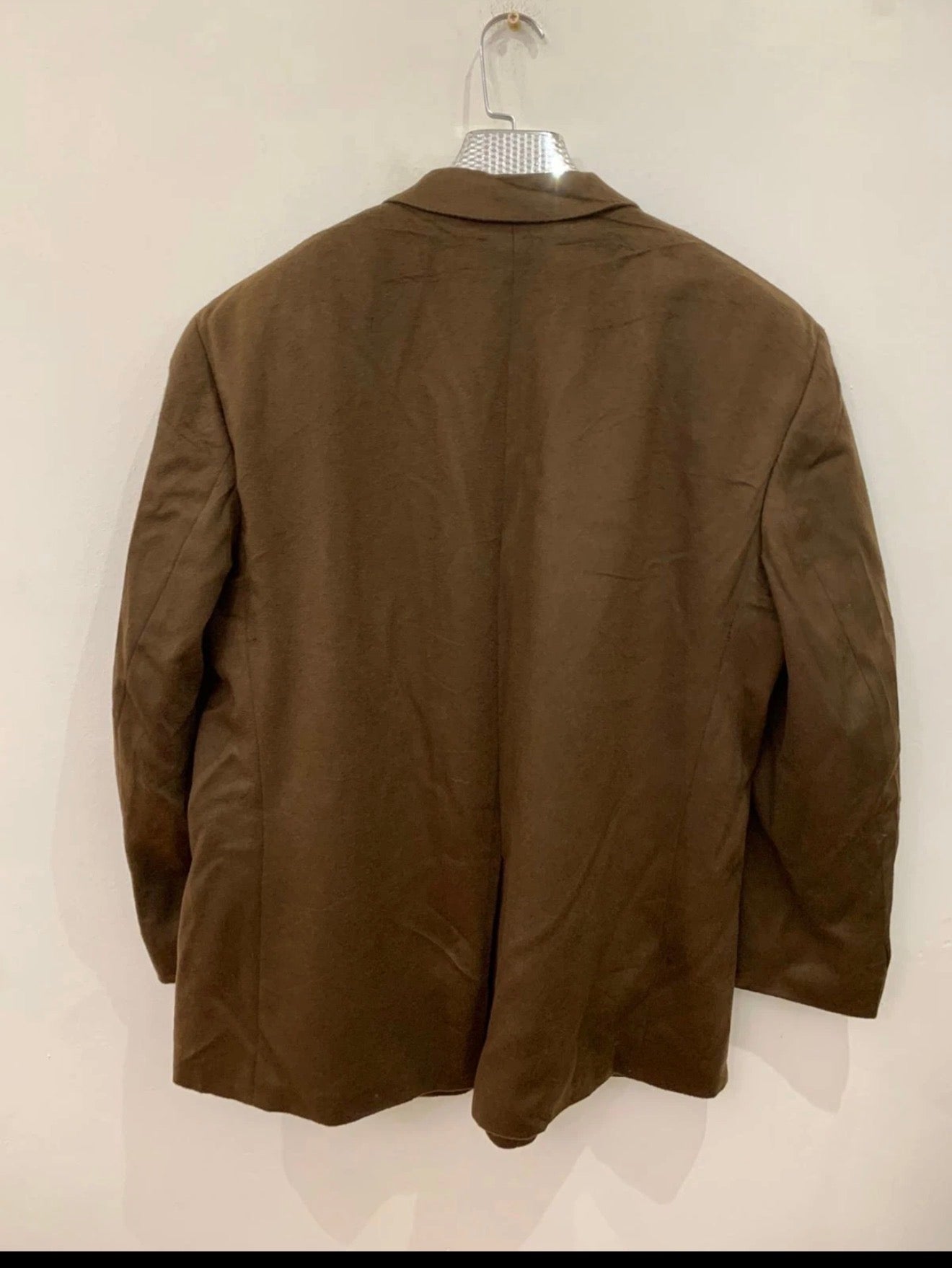 Vintage Baumler 100% cashmere gold button classic brown jacket blazer 48R XL