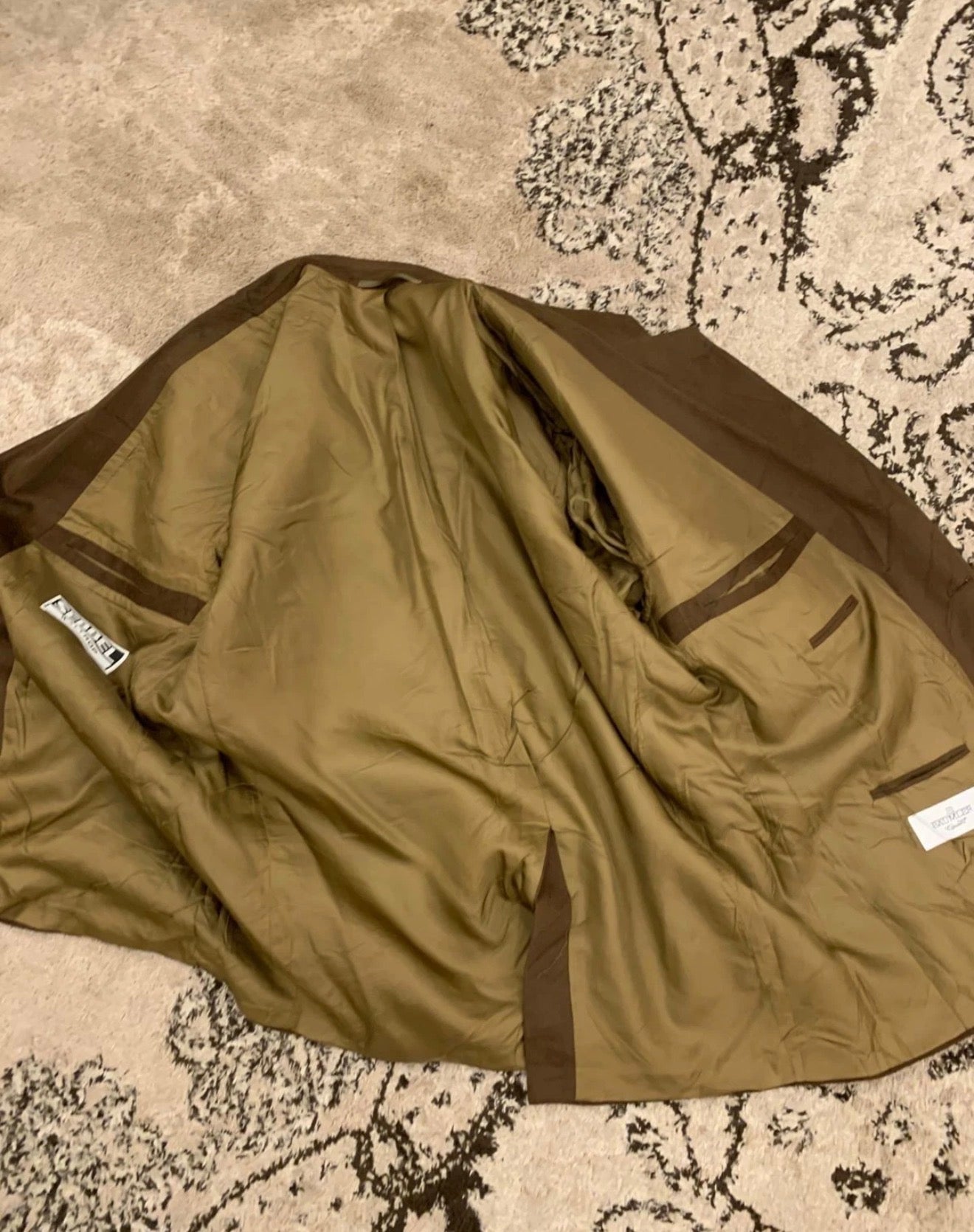 Vintage Baumler 100% cashmere gold button classic brown jacket blazer 48R XL