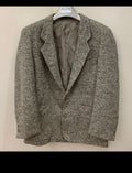 Vintage pure wool handwoven Tweed herringbone gray hunting jacket blazer 40R