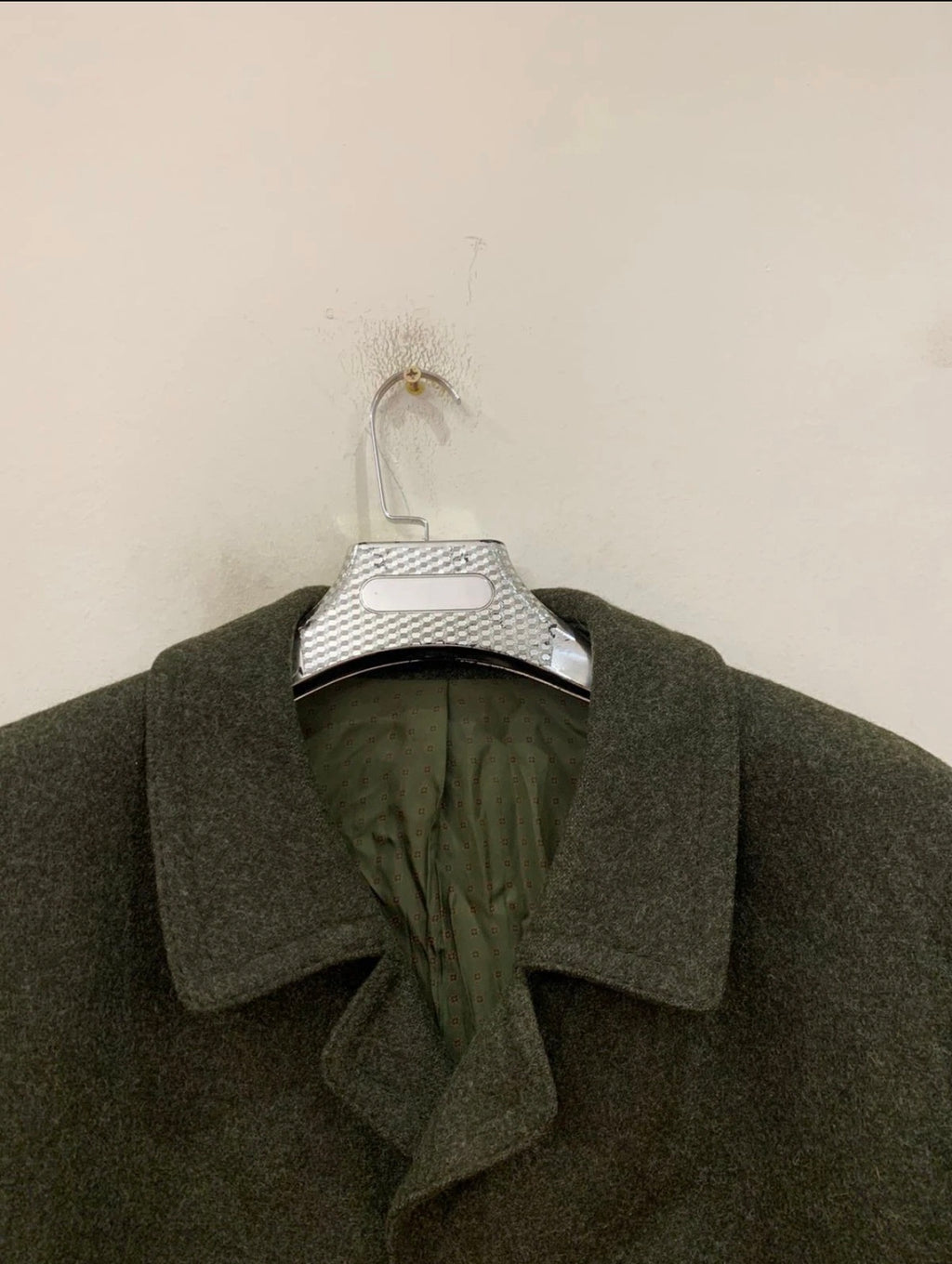 Vintage Tiroler Loden pure wool tweed olive green over coat 44R