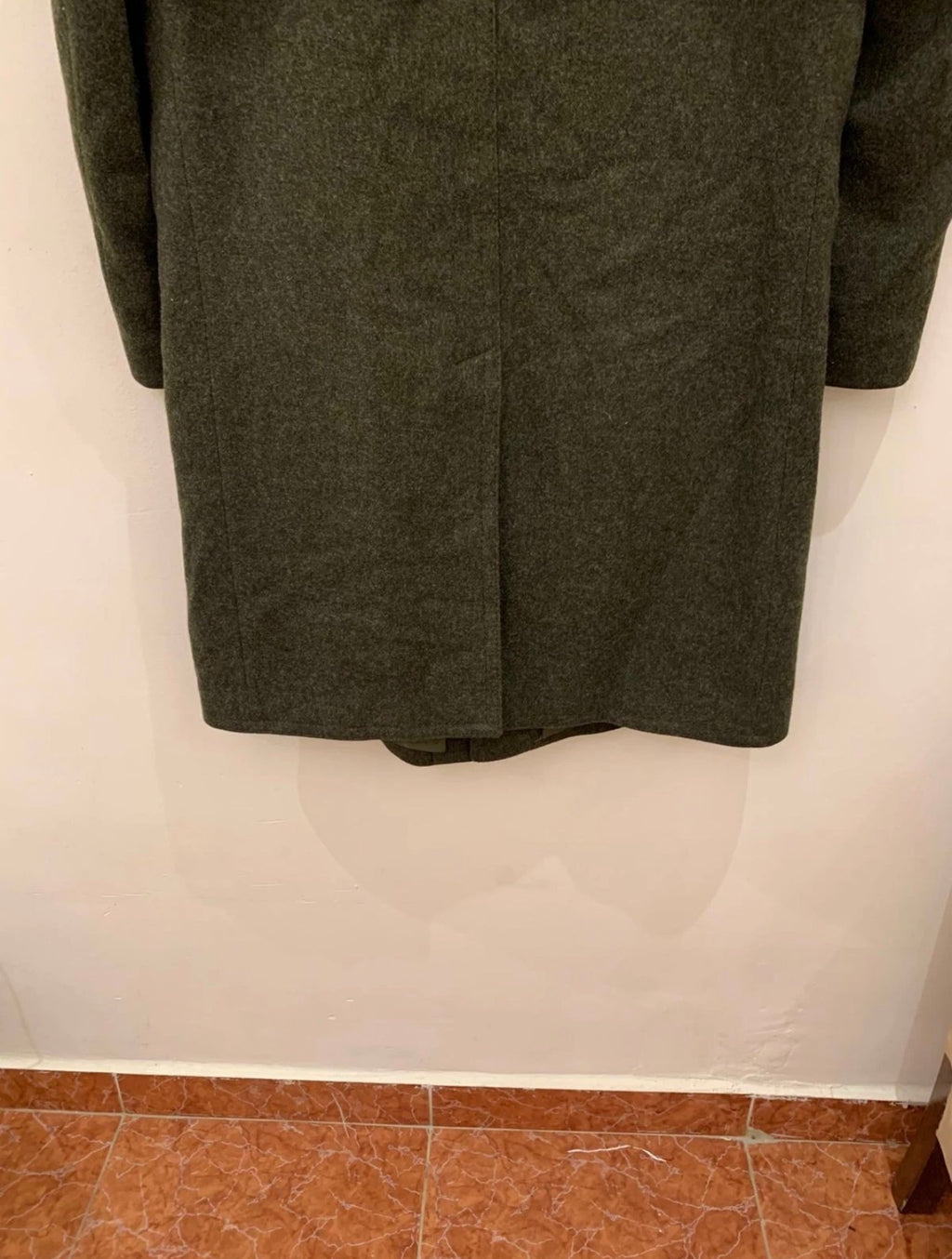 Vintage Tiroler Loden pure wool tweed olive green over coat 44R