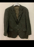 Vintage pure wool handwoven tweed Kynoch herringbone green jacket blazer 44R