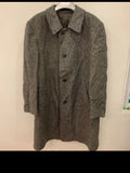 1970s Vintage pure wool handwoven tweed herringbone classic over coat 48R 48L XL