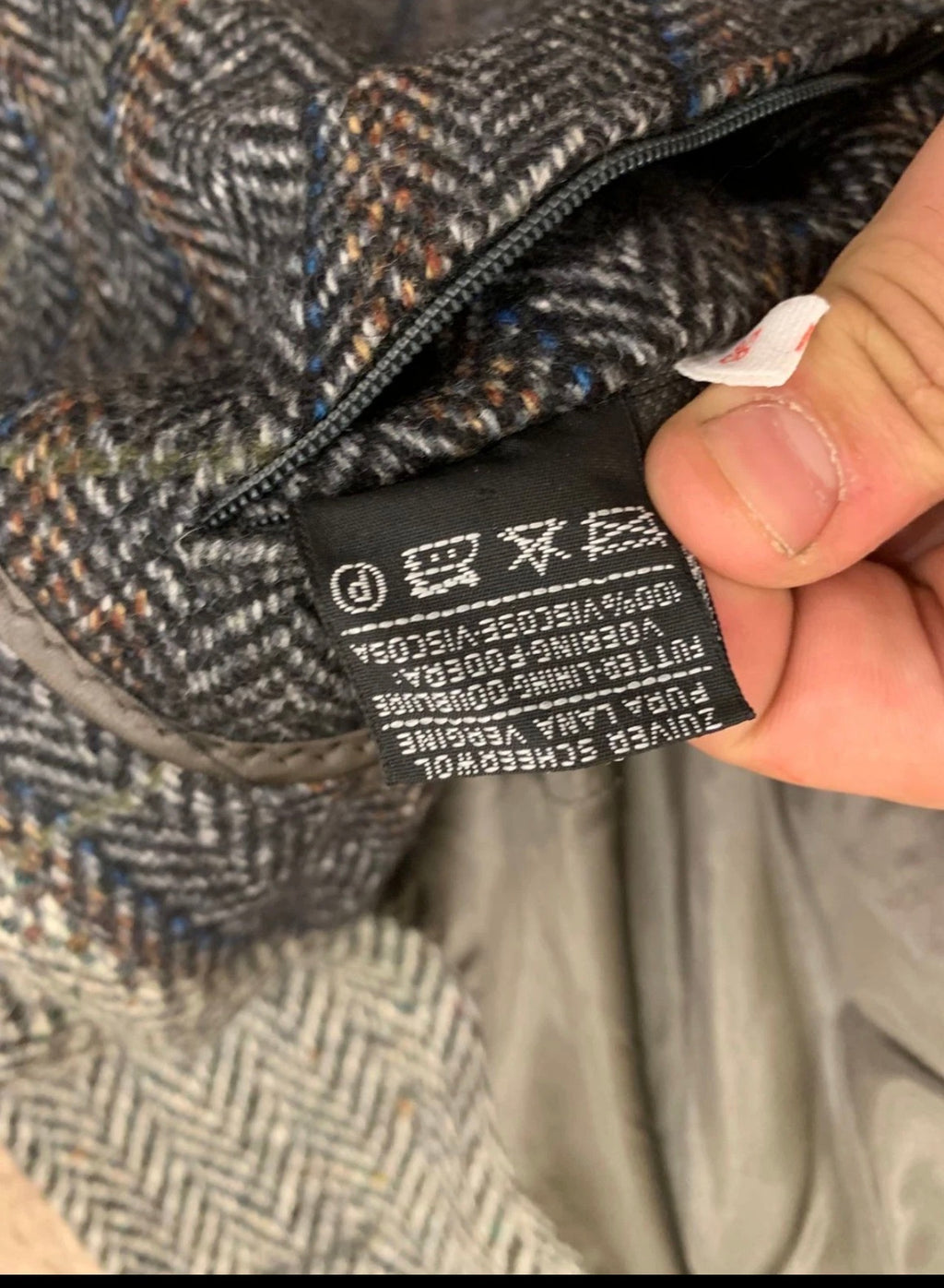 1970s Vintage pure wool handwoven tweed herringbone classic over coat 48R 48L XL